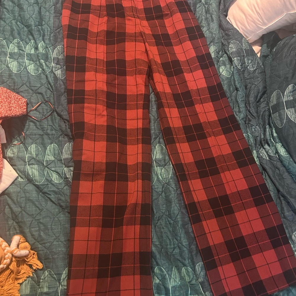Never Worn Chelsea28 Rust and Black Plaid Trousers